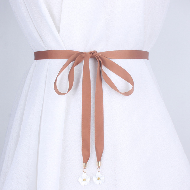 Lilled riidest paelkangast naiste vööd kleidi jaoks suvine sõlmitud vöökoht naiste naiste naiste konset vöörihm