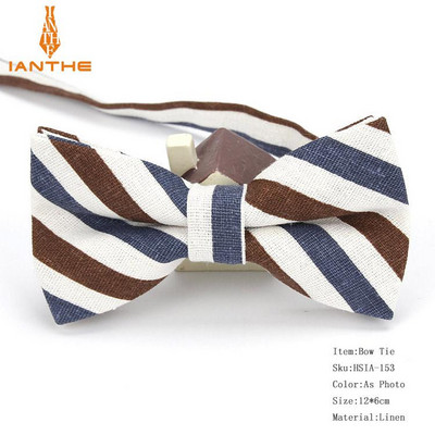 Ianthe meeste mood pidulik linane triibuline kikilips Klassikalised kikilipsud värvilised liblikaga pulmapidu lemmikloomade kikilips smoking kaelalipsud