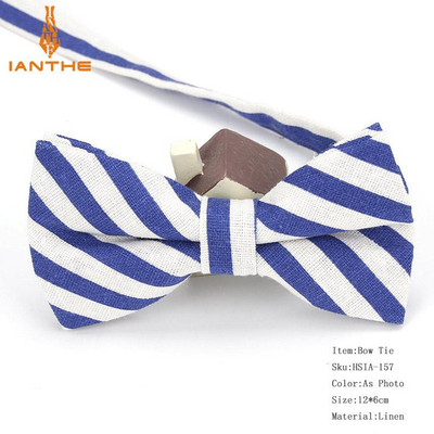 Ianthe meeste mood pidulik linane triibuline kikilips Klassikalised kikilipsud värvilised liblikaga pulmapidu lemmikloomade kikilips smoking kaelalipsud