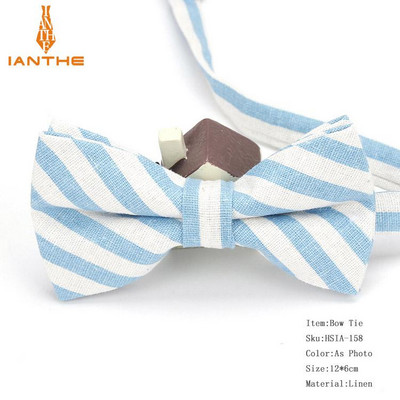 Ianthe meeste mood pidulik linane triibuline kikilips Klassikalised kikilipsud värvilised liblikaga pulmapidu lemmikloomade kikilips smoking kaelalipsud