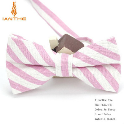 Ianthe meeste mood pidulik linane triibuline kikilips Klassikalised kikilipsud värvilised liblikaga pulmapidu lemmikloomade kikilips smoking kaelalipsud