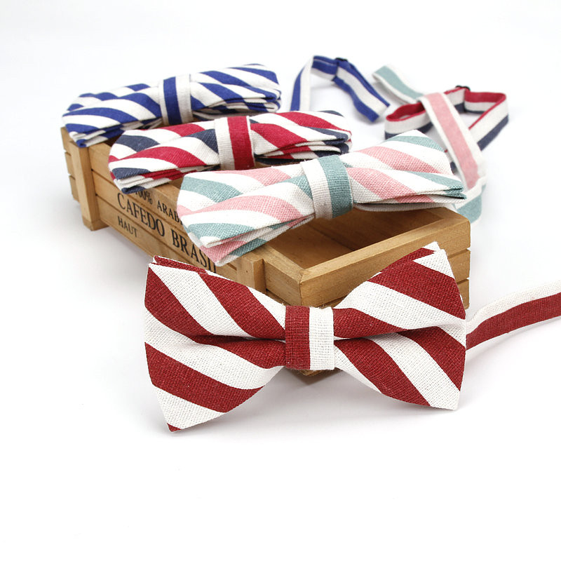 Ianthe meeste mood pidulik linane triibuline kikilips Klassikalised kikilipsud värvilised liblikaga pulmapidu lemmikloomade kikilips smoking kaelalipsud