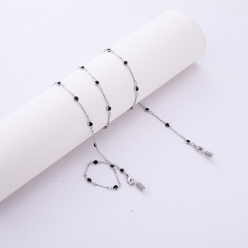 SKYRIM New Fashion Γυναικείες αλυσίδες γυαλιών Γυαλιά ηλίου μαύρο κρύσταλλο Γυαλιά ανάγνωσης Γυαλιά ανάγνωσης Γυαλιά γυαλιά με κορδόνι Θήκη λαιμού Σχοινί