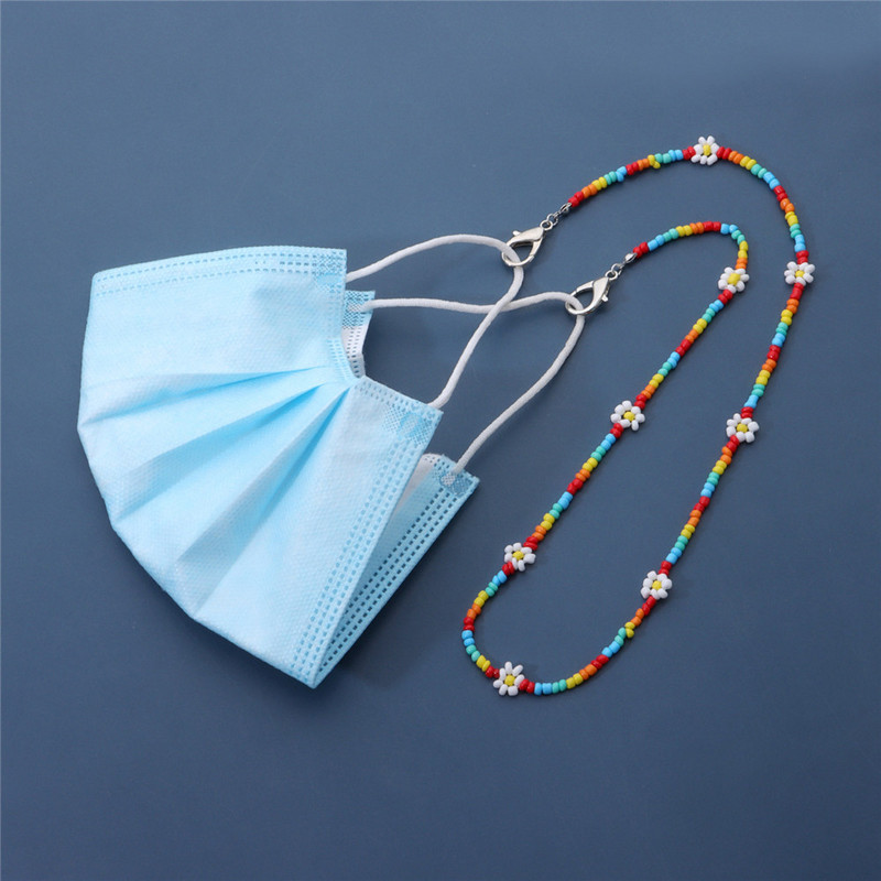 Lanț pentru ochelari de soare cu lanț cu margarete florale boeme, lanțuri pentru ochelari de soare, pentru femei, fete, pentru agățat pentru masca, lanț pentru ochelari, pentru șnur, curea pentru gât, accesoriu de frânghie nou