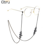 Elbru Punk Black Bat Αλυσίδα γυαλιών ηλίου Metal Glasses Rope Hollow Charm Chain Lanyard 2021 Νέα αξεσουάρ μόδας αλυσίδα γυαλιών