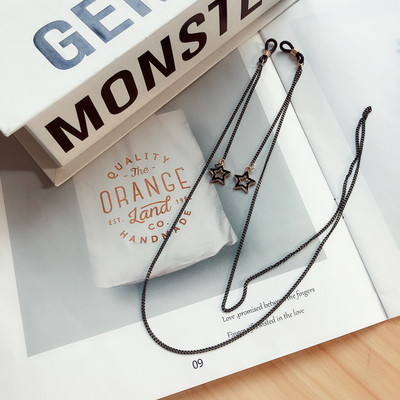 Elbru Punk Black Bat Αλυσίδα γυαλιών ηλίου Metal Glasses Rope Hollow Charm Chain Lanyard 2021 Νέα αξεσουάρ μόδας αλυσίδα γυαλιών