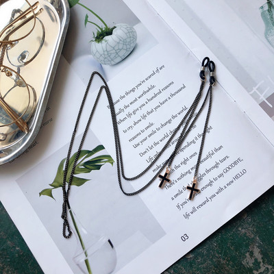 Elbru Punk Black Bat Αλυσίδα γυαλιών ηλίου Metal Glasses Rope Hollow Charm Chain Lanyard 2021 Νέα αξεσουάρ μόδας αλυσίδα γυαλιών