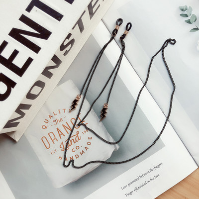 Elbru Punk Black Bat Αλυσίδα γυαλιών ηλίου Metal Glasses Rope Hollow Charm Chain Lanyard 2021 Νέα αξεσουάρ μόδας αλυσίδα γυαλιών