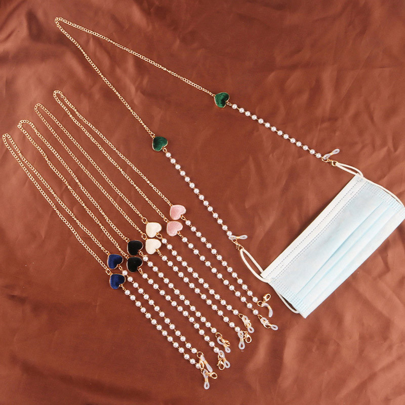 Modni lančići za maske Lanac za naočale u obliku srca za žene Retro metalne sunčane naočale Trake za naočale Držač uzice Remen za oko vrata Poklon