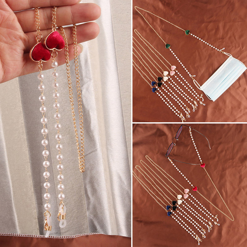 Modni lančići za maske Lanac za naočale u obliku srca za žene Retro metalne sunčane naočale Trake za naočale Držač uzice Remen za oko vrata Poklon