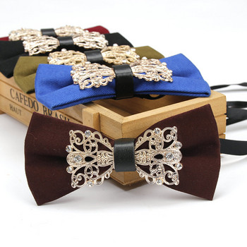 Ανδρικά κοστούμια Cotton Luxury Dianmond Bowtie for Wedding Μασίφ παπιγιόν για άντρες Μεταλλικό δέσιμο στον λαιμό Gravatas Slim Masculina Cravats