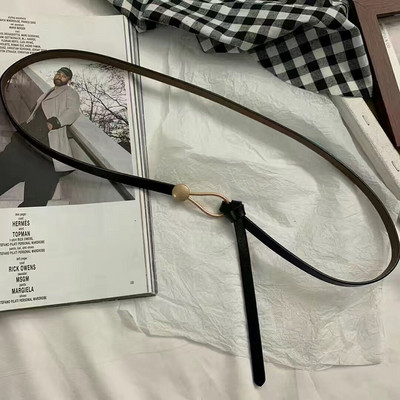 Cureaua din piele PU pentru femeie, pentru rochie, pantaloni, îmbrăcăminte, curele cu cataramă metalică, curea neagră subțire, centură de designer