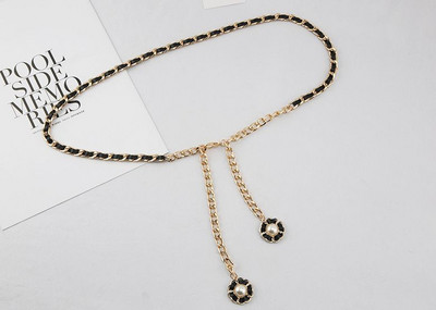 Crno bijeli jednostavni podesivi metalni tanki lanac za žene Lanac za struk Lanac za remen Haljina Skinny Dizajnerski pojas Ukrasni nakit