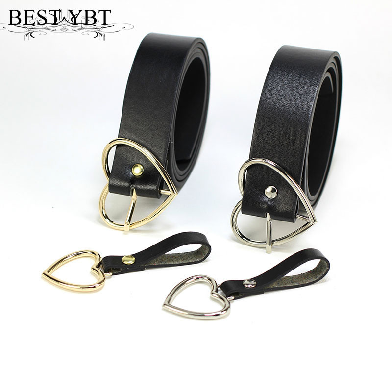 Najbolji YBT ženski remen, modni PU kožni metalni igla u obliku srca, remen s kopčom, ukrasna haljina za zabavu, pojas, ženski remen, veličina 105 cm