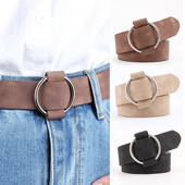 Női öv divat tű nélküli fém kerek csatos bőröv Női farmer Wild deréköv