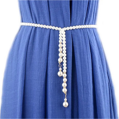 Moepärlitega naiste vöökett väike kikisõlme lilleline pandlaga õhuke vöö Täiesti sobiv naiste kleit Rõivad vöökoht vöökoht