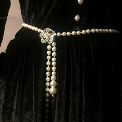 Moepärlitega naiste vöökett väike kikisõlme lilleline pandlaga õhuke vöö Täiesti sobiv naiste kleit Rõivad vöökoht vöökoht