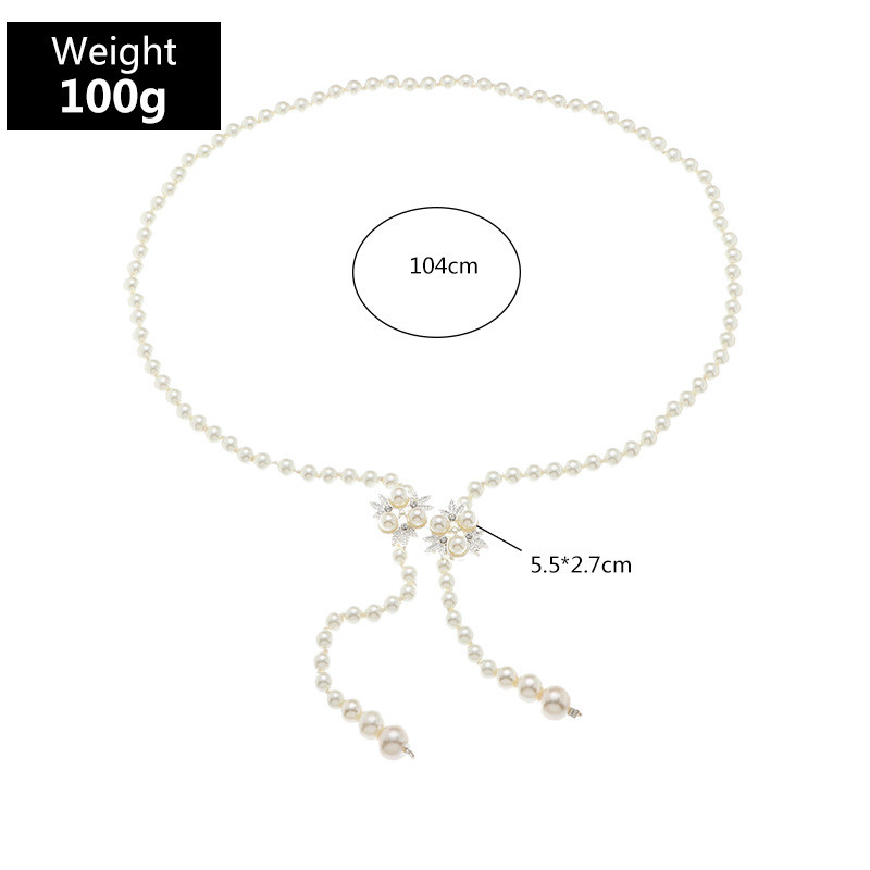 Moepärlitega naiste vöökett väike kikisõlme lilleline pandlaga õhuke vöö Täiesti sobiv naiste kleit Rõivad vöökoht vöökoht