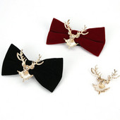 Papioni retro pentru bărbați de modă de ultimă generație de Crăciun, metal, cap de elan, nuntă, papion de lux, guler la modă, bijuterii, cadouri pentru bărbați