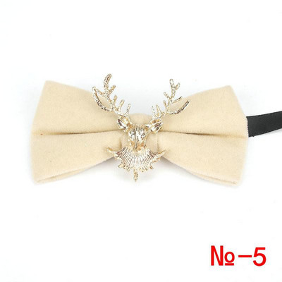 Papioni retro pentru bărbați de modă de ultimă generație de Crăciun, metal, cap de elan, nuntă, papion de lux, guler la modă, bijuterii, cadouri pentru bărbați