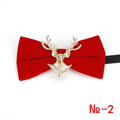 Papioni retro pentru bărbați de modă de ultimă generație de Crăciun, metal, cap de elan, nuntă, papion de lux, guler la modă, bijuterii, cadouri pentru bărbați