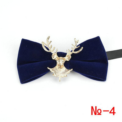 Papioni retro pentru bărbați de modă de ultimă generație de Crăciun, metal, cap de elan, nuntă, papion de lux, guler la modă, bijuterii, cadouri pentru bărbați