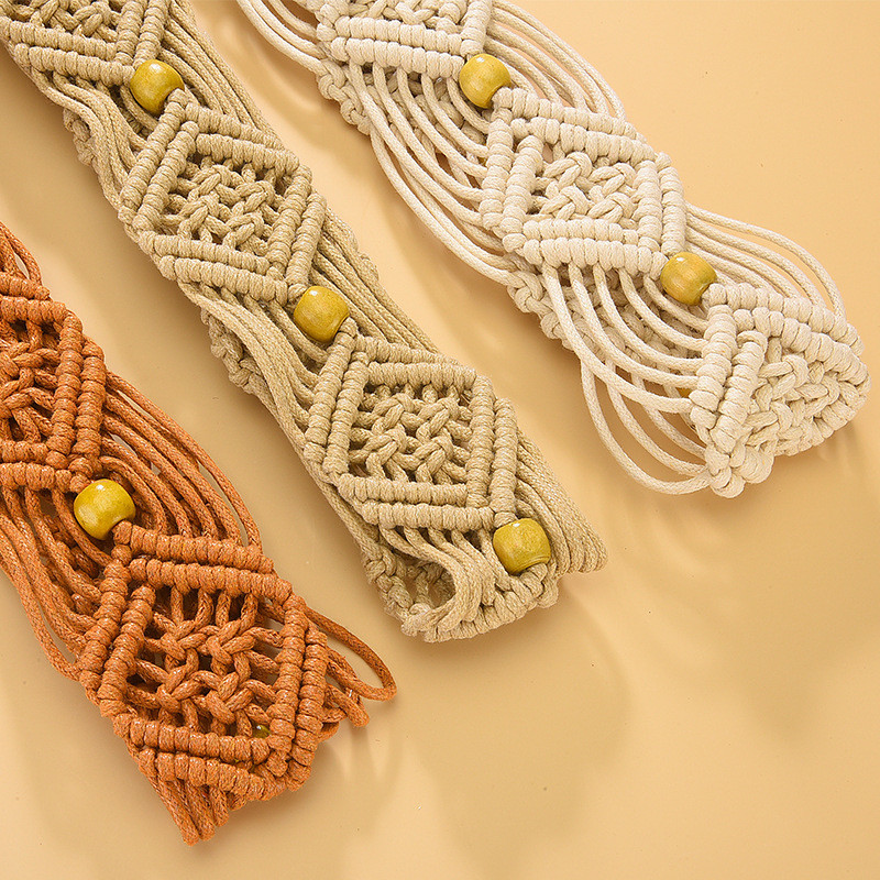 Naiste kootud tutivöö Boheemlaste tüdrukute laia vöökohaga köis kett vöörihmad kleidi jaoks vöörihma tarvikud