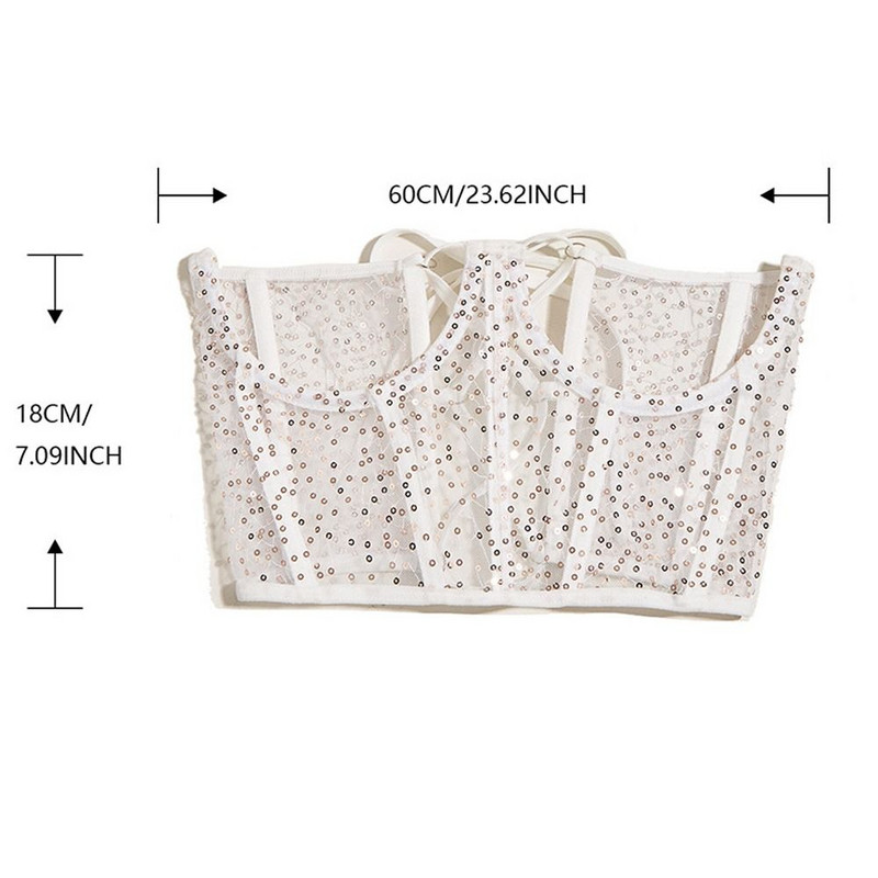 Γυναικεία ζώνη κορσέ με διάφανο διχτυωτό πούλιες Cummerbund Ψηλόμεση Harajuku Vintage See Through Waist Shaper Κορσέ