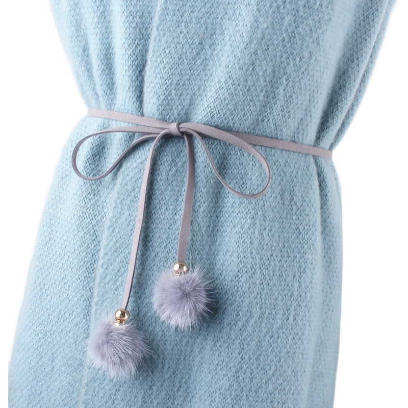 Steznik pojasevi za žene za haljinu Traka oko struka Slatka djevojka Zec Krzno Tanak čvor Konop Luksuzni dizajnerski pojas Ženski dodaci