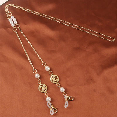 Dámske šperky Vintage srdce Akrylová perla Anti-lost okuliare retiazka krk popruh držiak šnúrka maska šnúrka