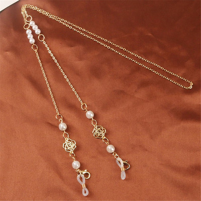 Dámske šperky Vintage srdce Akrylová perla Anti-lost okuliare retiazka krk popruh držiak šnúrka maska šnúrka