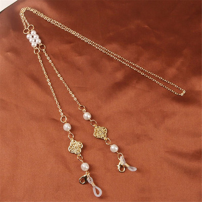 Dámske šperky Vintage srdce Akrylová perla Anti-lost okuliare retiazka krk popruh držiak šnúrka maska šnúrka