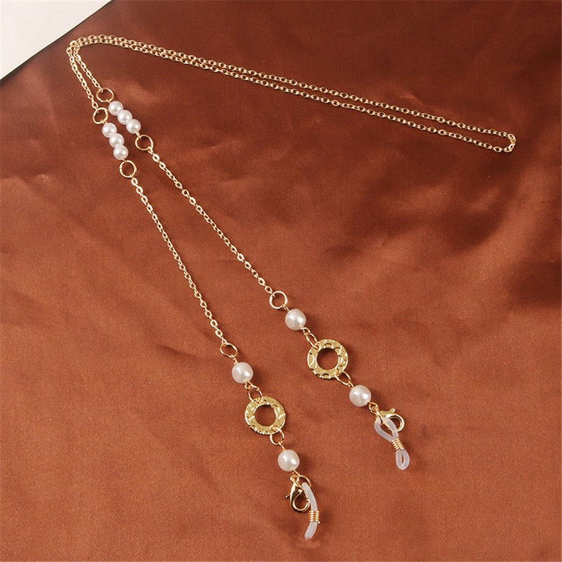 Dámske šperky Vintage srdce Akrylová perla Anti-lost okuliare retiazka krk popruh držiak šnúrka maska šnúrka