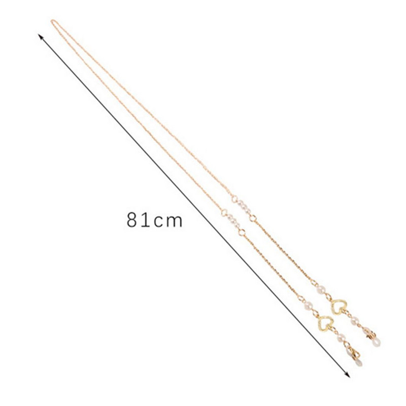 Dámske šperky Vintage srdce Akrylová perla Anti-lost okuliare retiazka krk popruh držiak šnúrka maska šnúrka