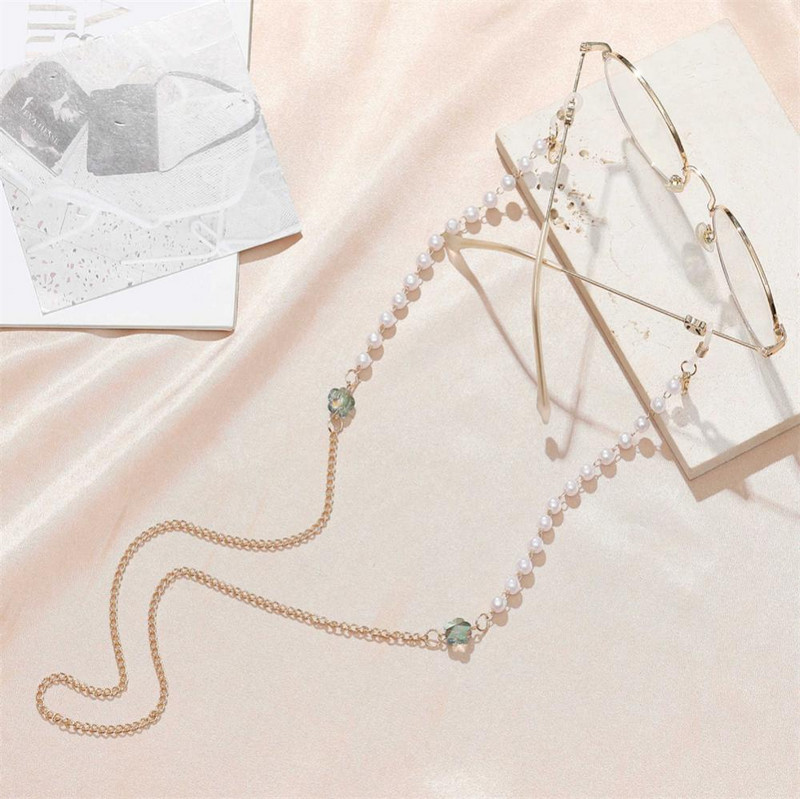 Metalni lanac za naočale 2022, modni, novi, sunčane naočale s perlama i cvjetovima, maska za masku uzicu za ženske boje, neklizajući lanac za masku