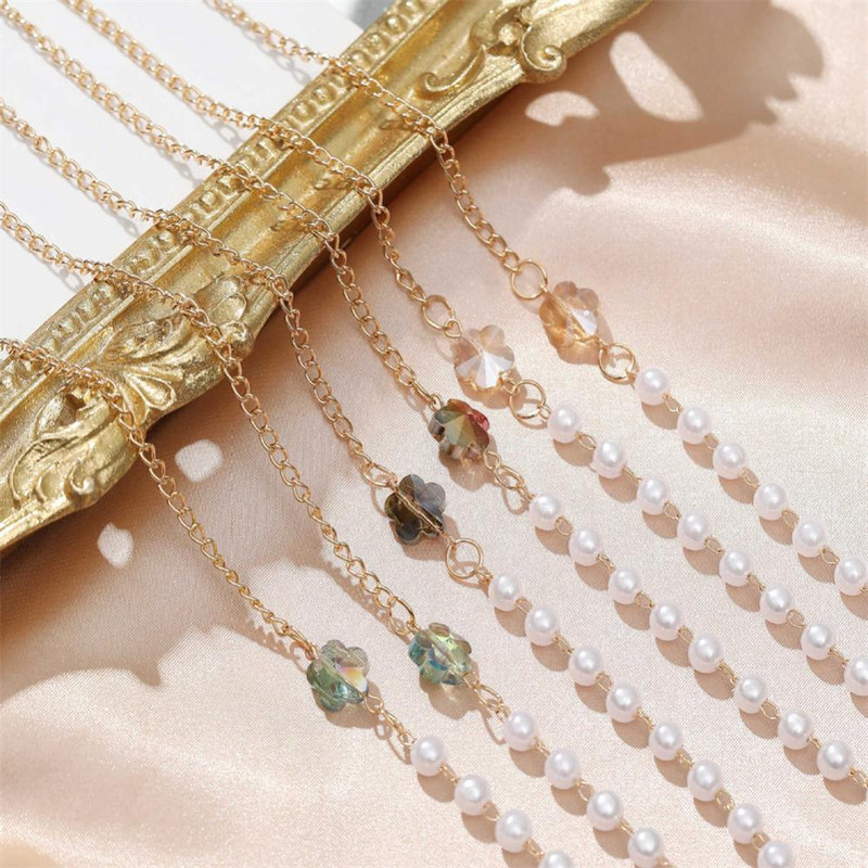 Metalni lanac za naočale 2022, modni, novi, sunčane naočale s perlama i cvjetovima, maska za masku uzicu za ženske boje, neklizajući lanac za masku