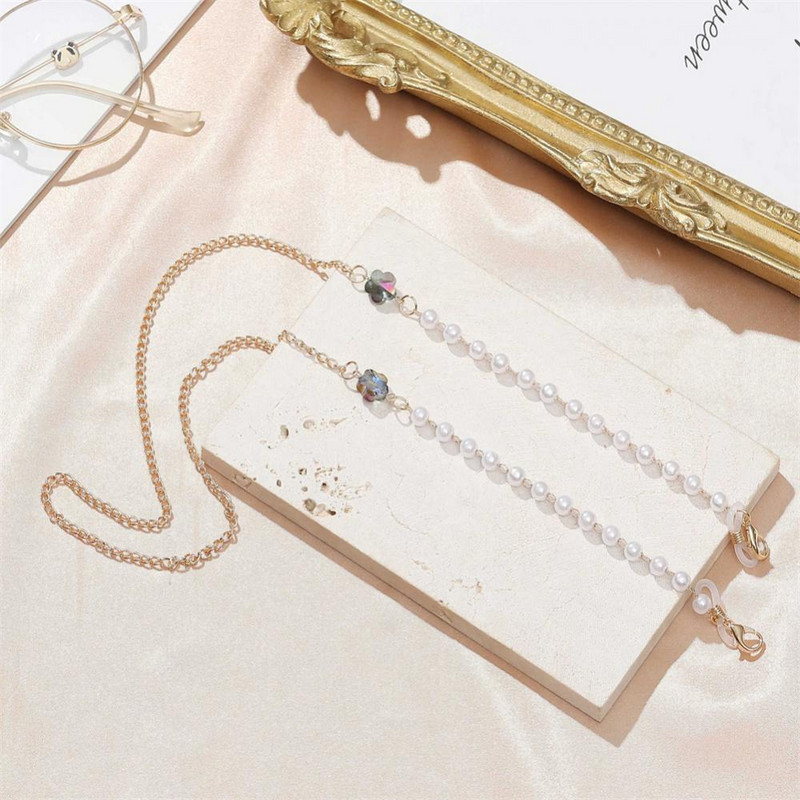 Metalni lanac za naočale 2022, modni, novi, sunčane naočale s perlama i cvjetovima, maska za masku uzicu za ženske boje, neklizajući lanac za masku