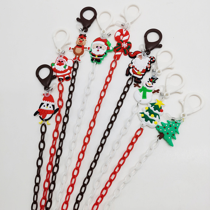 1Gb Ziemassvētku jauna radošā multfilma Ziemassvētku vecīša akrila maska Ķēdes brilles Ķēdes maska ar nokarenu ķēdes masku pret nokrišanu