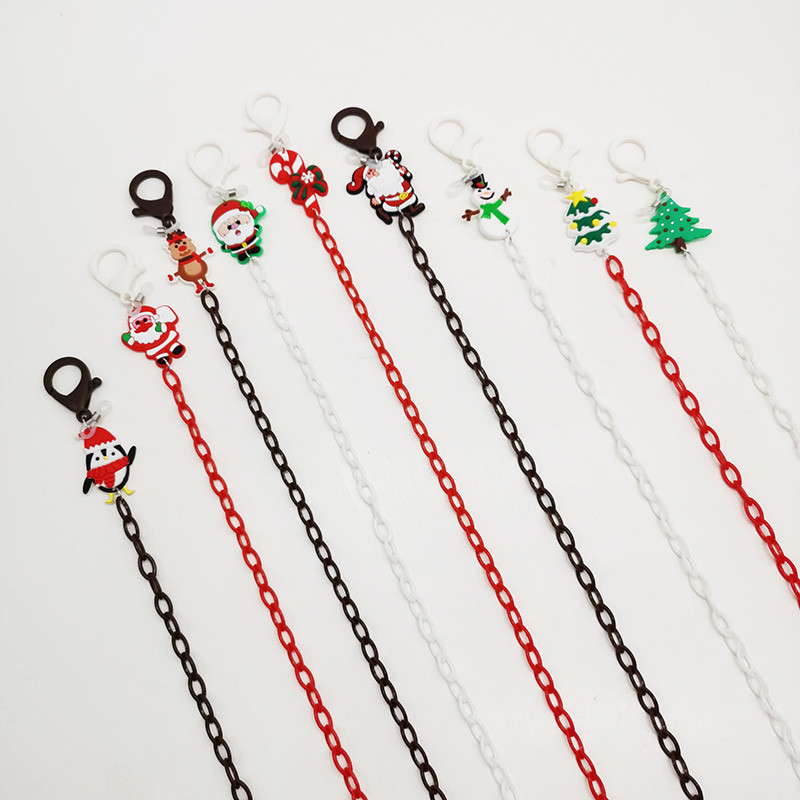 1Gb Ziemassvētku jauna radošā multfilma Ziemassvētku vecīša akrila maska Ķēdes brilles Ķēdes maska ar nokarenu ķēdes masku pret nokrišanu