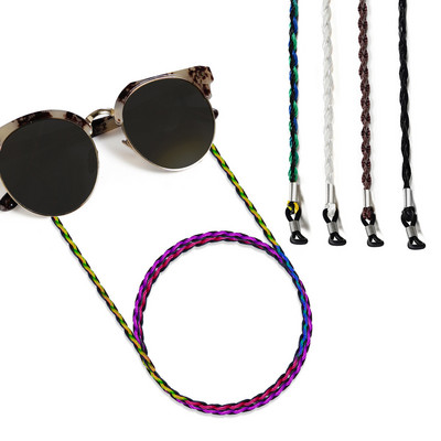 Boho ādas virves saulesbrilles ķēdes vintage ar rokām pītas PU virves brilles ķēdes dāmu štropes saulesbrilles aksesuāri