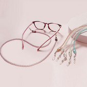 Fashion Pearl Mask Ketid Prillikett naistele Retro metallist päikeseprillid Paelad Prillid Juhtmehoidja Kaelarihm