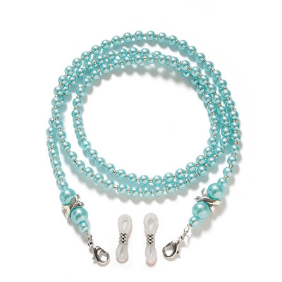 Fashion Pearl Mask Ketid Prillikett naistele Retro metallist päikeseprillid Paelad Prillid Juhtmehoidja Kaelarihm