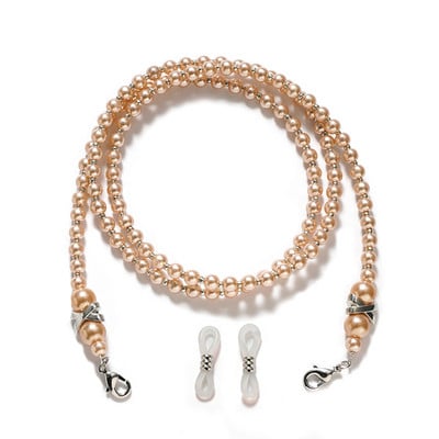 Fashion Pearl Mask Ketid Prillikett naistele Retro metallist päikeseprillid Paelad Prillid Juhtmehoidja Kaelarihm