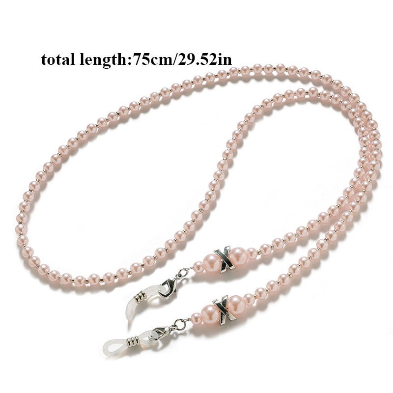 Fashion Pearl Mask Ketid Prillikett naistele Retro metallist päikeseprillid Paelad Prillid Juhtmehoidja Kaelarihm