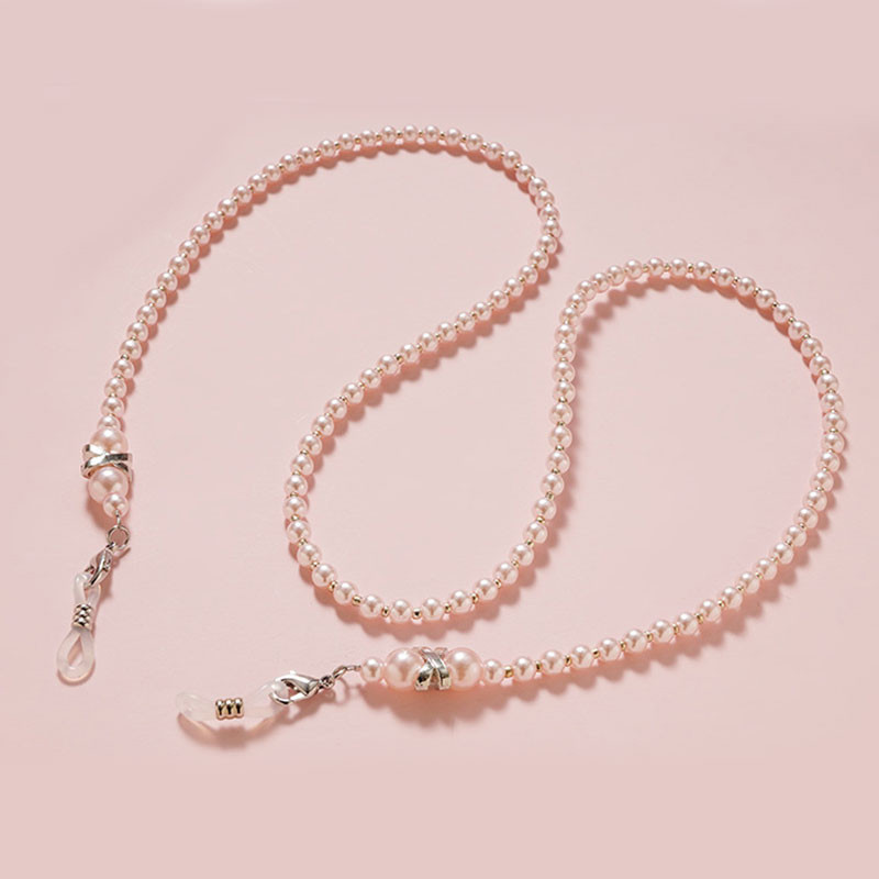 Fashion Pearl Mask Ketid Prillikett naistele Retro metallist päikeseprillid Paelad Prillid Juhtmehoidja Kaelarihm