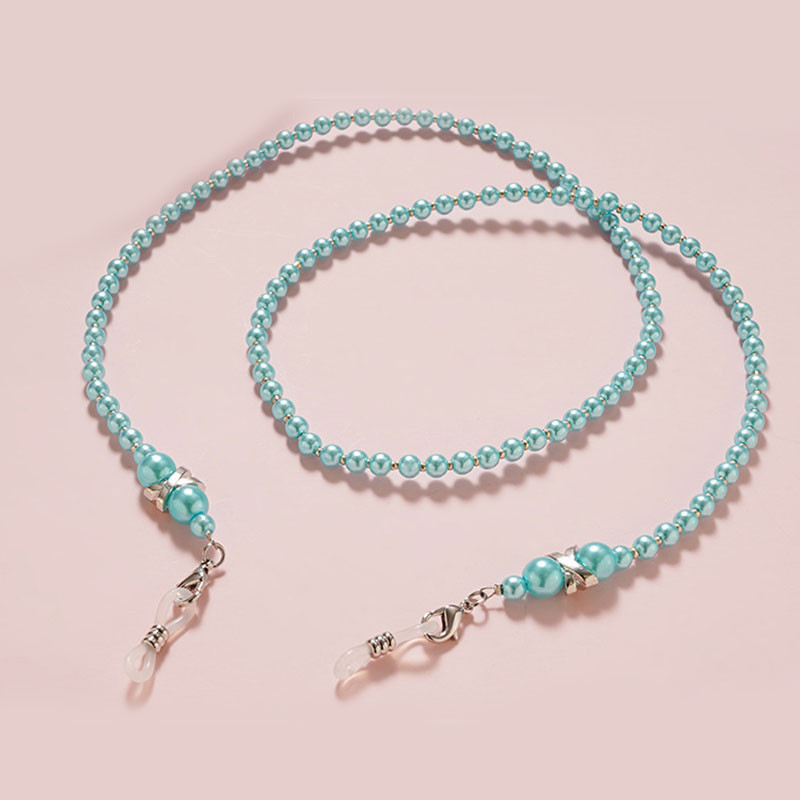 Fashion Pearl Mask Ketid Prillikett naistele Retro metallist päikeseprillid Paelad Prillid Juhtmehoidja Kaelarihm