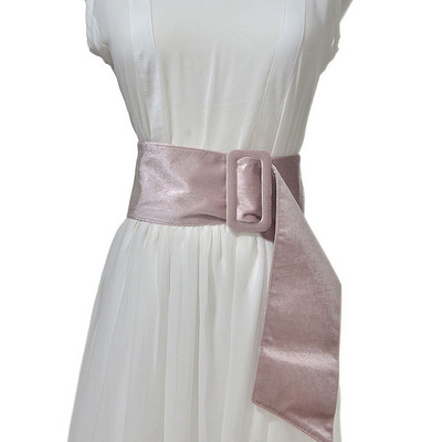 Novi ženski remen, crni 13 cm široki satenski remen s omotom na kravatu za dame, modni vjenčani pojas s pojasom, 4 boje Bg-009