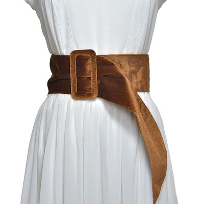 Novi ženski remen, crni 13 cm široki satenski remen s omotom na kravatu za dame, modni vjenčani pojas s pojasom, 4 boje Bg-009