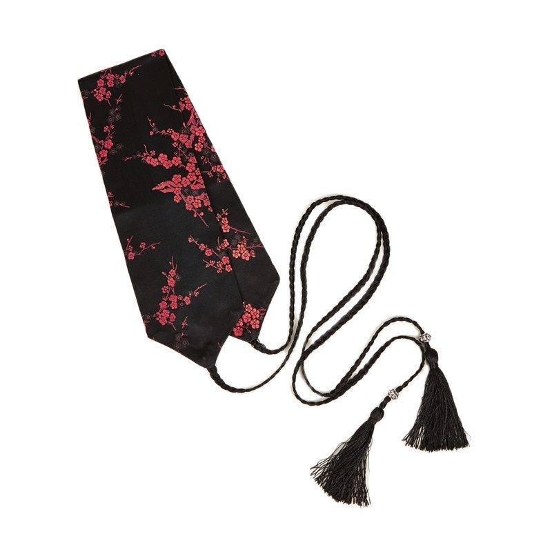 Kaklaraištis Satin Belt Fashion Moteriškas retro gėlių raštas chalatas Juosmens platus korsetas Cummer bunds kimono diržo juostelė BG-628