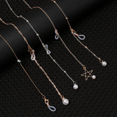 1 buc. Ochelari de modă vintage din perle din metal, lanț, accesorii pentru ochelari, pentru femei, bărbați, ochelari anti-alunecare, colier pentru ochelari.